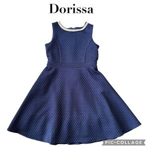 Dorissa girls navy blue A line beaded formal party dress size 6 NWT $64